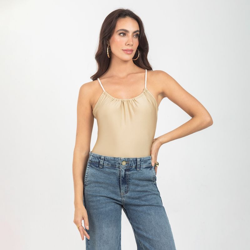 ADRISSA - Body Para Mujer Con Recogido En Frente  Dorado Adrissa