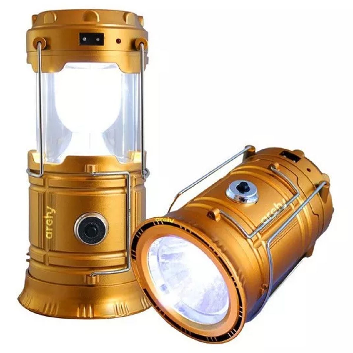 GENERICO - Lámpara Linterna Led Recargable Panel Solar Portátil Multiusos 2 en 1 Emergencia
