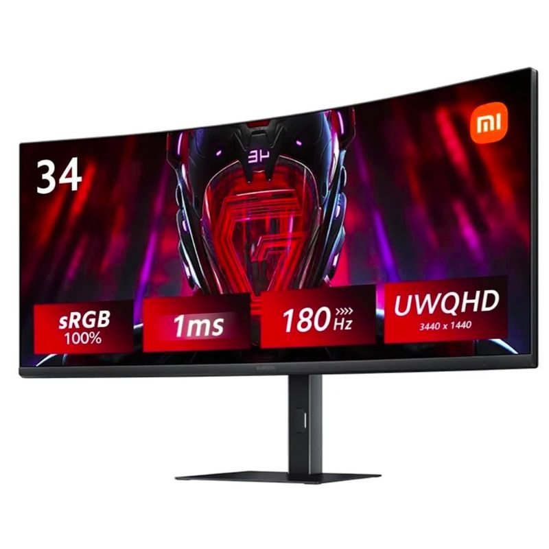 XIAOMI - Monitor Gamer Curvo Xiaomi G34WQi 34 UltraWide QHD 180Hz FreeSync