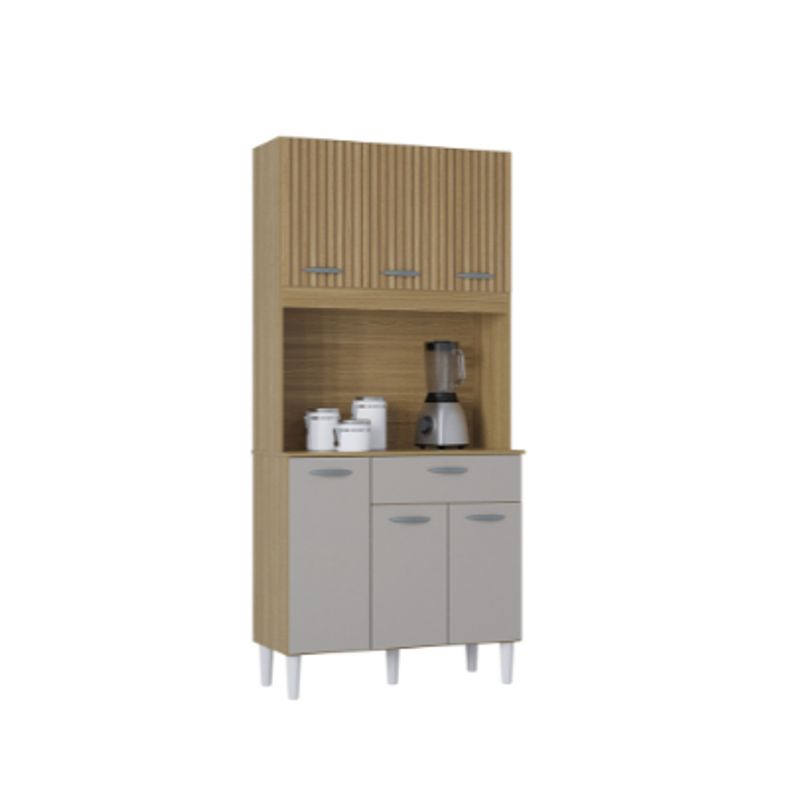 GENERICO - Alacena Para Cocina Cassia 6 Puertas 1 Cajon Damasco Acanalado