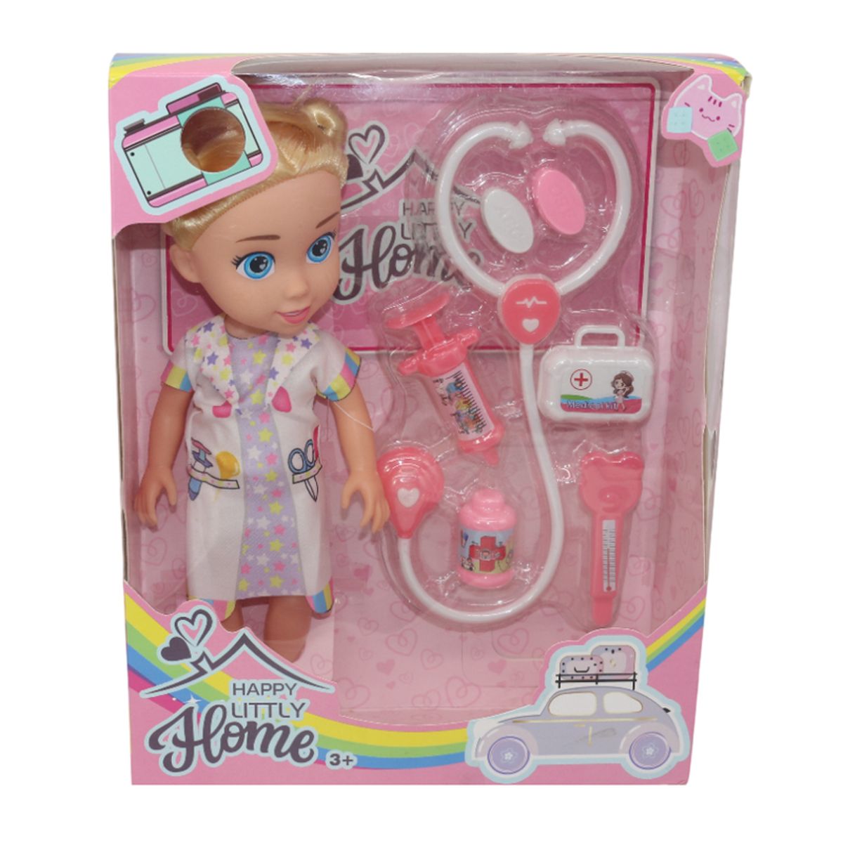 JUGUETELANDIA - Muñeca Doctora Happy Littly Con Accesorios Caja