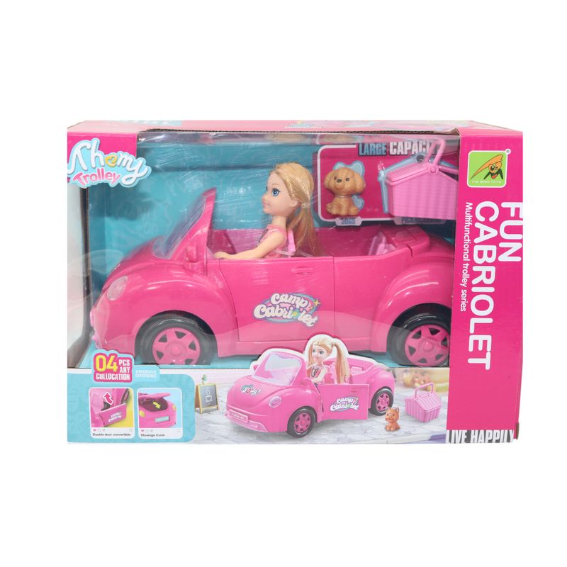 JUGUETELANDIA - Muñeca Travel Con Carro Caja