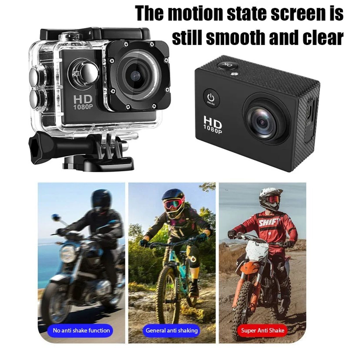 GENERICO - Cámara Deportiva Impermeable Tipo GoPro HD 1080p