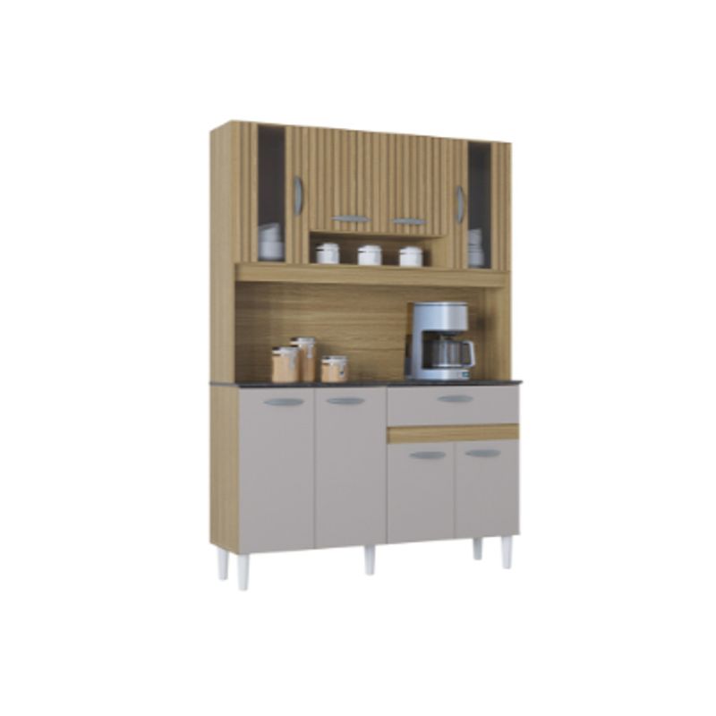 GENERICO - Alacena Multiusos de Cocina Coral 8 Puertas Color Damasco