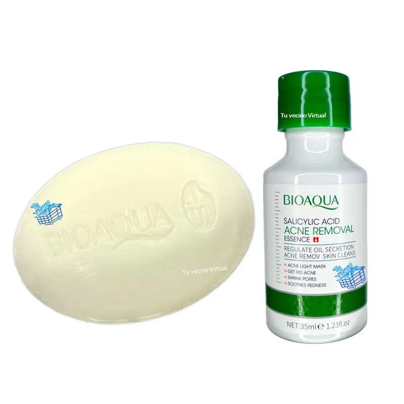 BIOAQUA - Suero de Acido Salicilico Bioaqua  + Jabon Facial De Arroz 100g Bioaqua