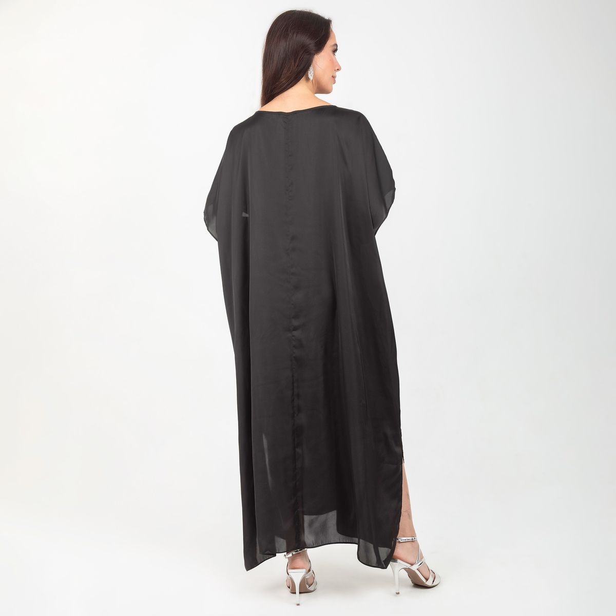 ADRISSA - Vestido Celebración Para Mujer En Tela Satinada Negro Adrissa