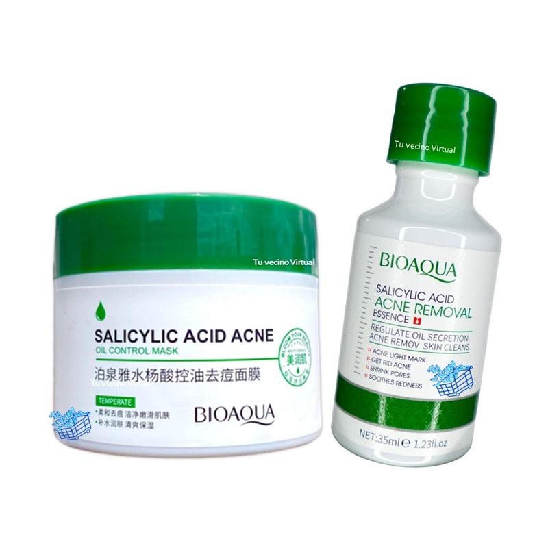 BIOAQUA - Suero de Acido Salicilico Bioaqua  + Crema Antiacné de ácido Salicílico