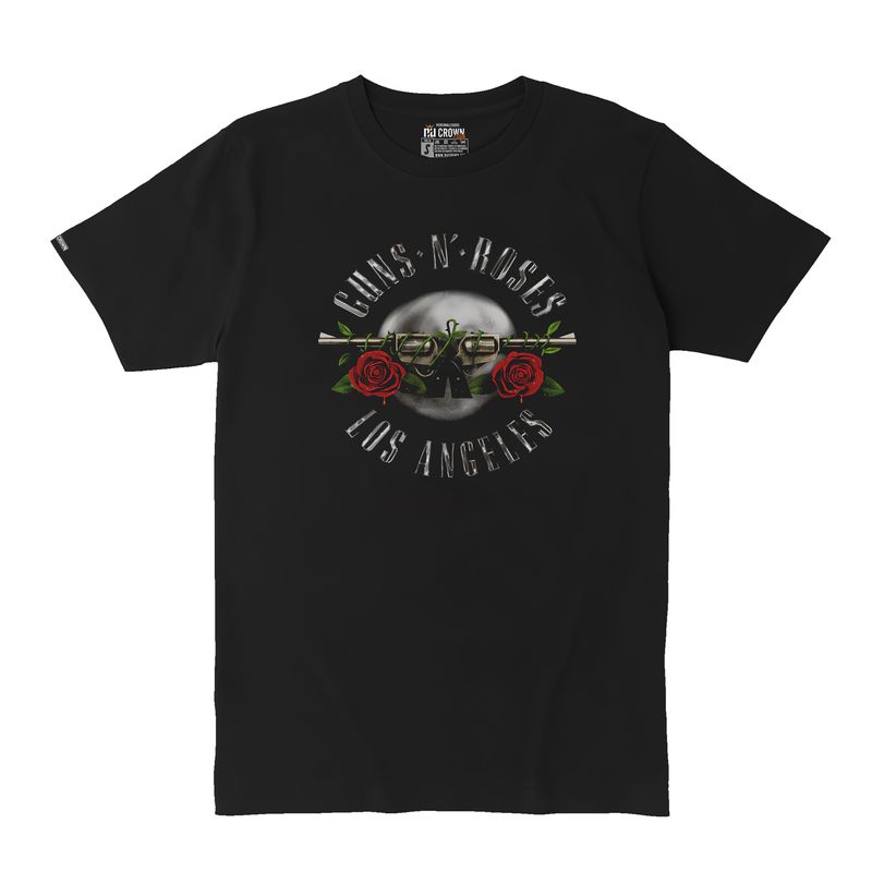 CREACIONES NU CROWN - Camiseta Guns N Roses Logo Rock Metal Cool Hombre Negra Nu Crown