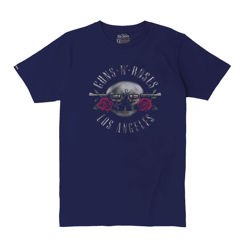 CREACIONES NU CROWN - Camiseta Guns N Roses Logo Rock Metal Cool Poster Hombre Azul Nu Crown