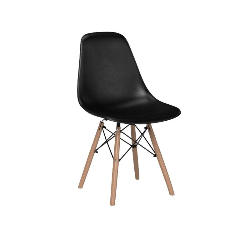 GENERICO - Silla De Comedor Moderna De Plástico Y Patas De Madera