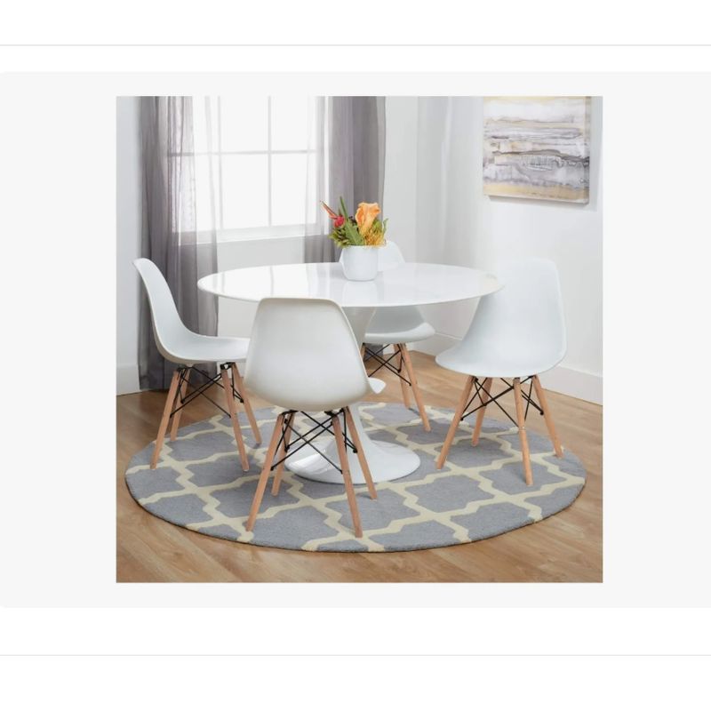 GENERICO - Silla De Comedor Moderna De Plástico Y Patas De Madera