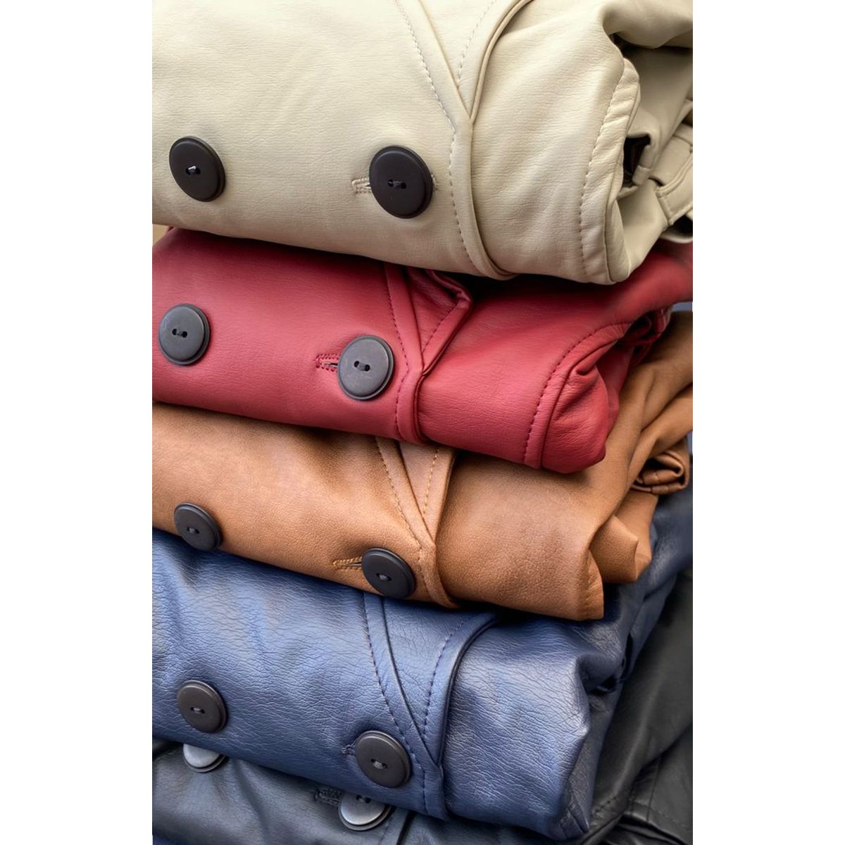 THE CLOTHING COMPANY - Gaban Chaqueta Mujer Cuero Sintético Gabardina