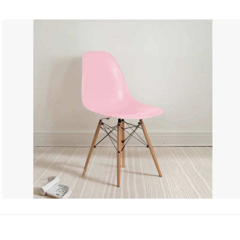 GENERICO - Silla De Comedor Moderna De Plástico Y Patas De Madera