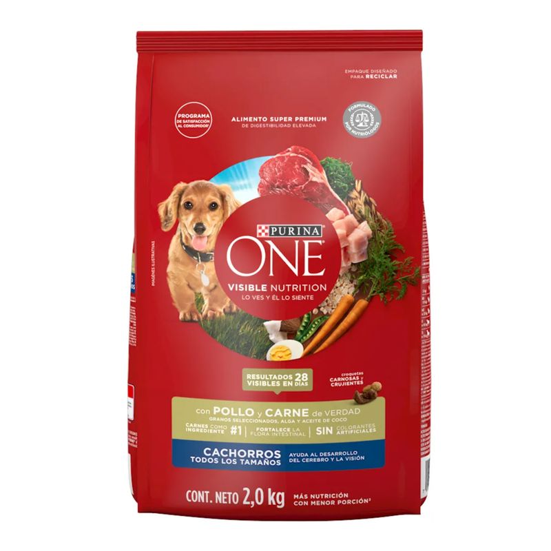 PURINA - One Cachorros Todos Los Tamaños Pollo Carne 2 kg