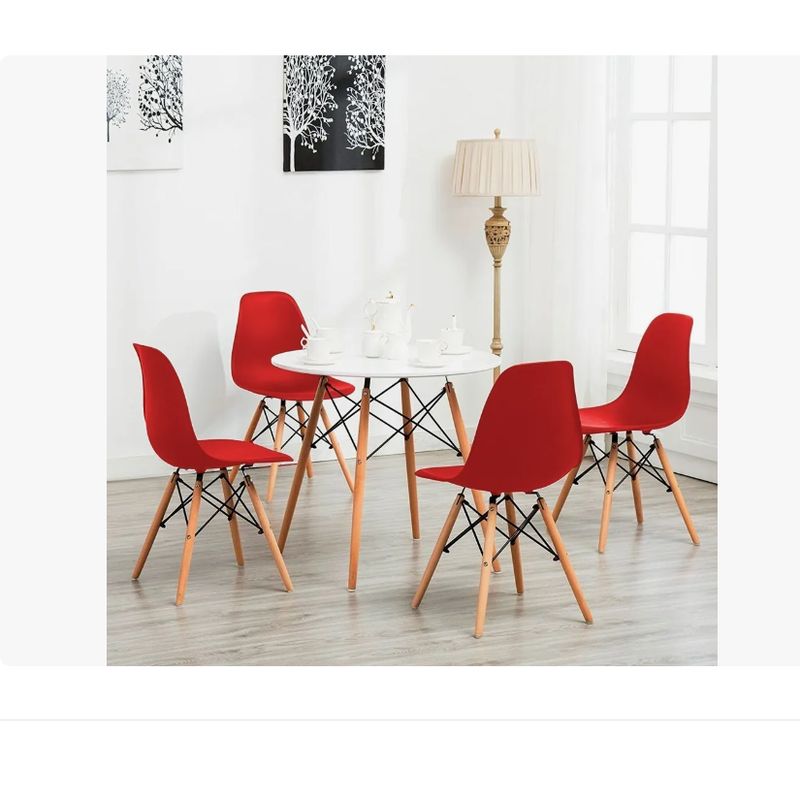 GENERICO - Silla De Comedor Moderna De Plástico Y Patas De Madera