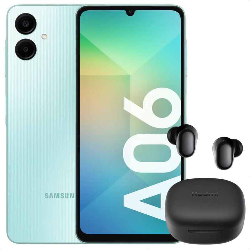SAMSUNG - Celular Samsung Galaxy A06 128GB /4GB Verde + Buds 6 Play Blk