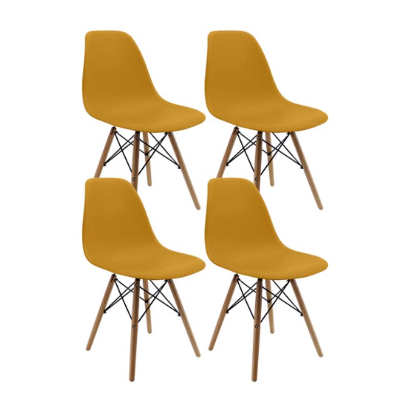 GENERICO - Silla De Comedor Moderna De Plástico Y Patas De Madera