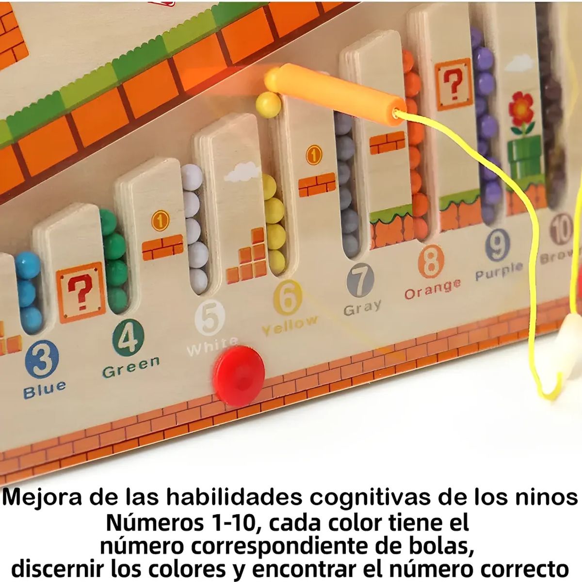 MILOPTS - Laberinto Magnético Tablero Colores Números Juego Montessori