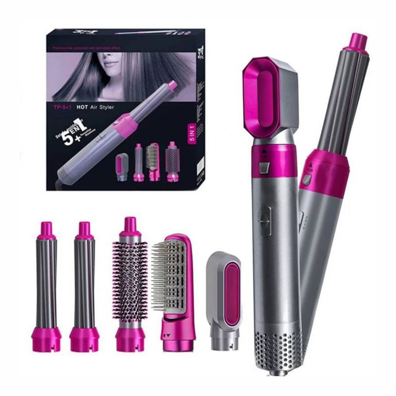 TECNOHOGAR JS - Cepillo Alisador 5 En 1 Leman Hot Air Styler
