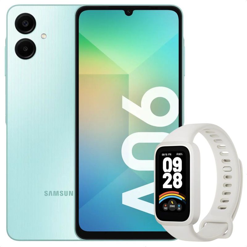 SAMSUNG - Celular Samsung Galaxy A06 128GB /4GB Vrd + Mi Band 9 Active Wht