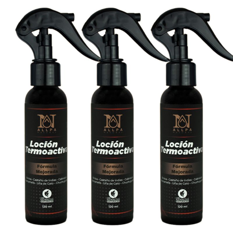 UNMERCO - Loción Termoactiva Natural x3  Para Dolor de Espalda y Varices