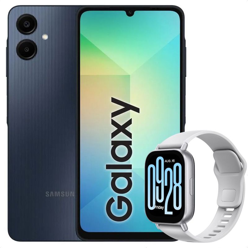 SAMSUNG - Celular Samsung Galaxy A06 128GB /4GB Black + Watch 5 Active Slv