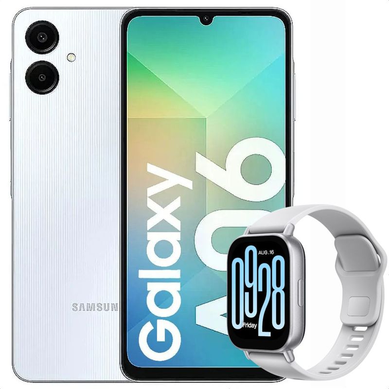 SAMSUNG - Celular Samsung Galaxy A06 128GB /4GB Azul + Watch 5 Active Slv