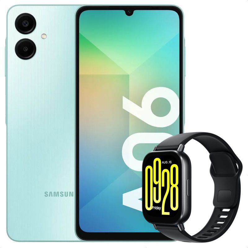 SAMSUNG - Celular Samsung Galaxy A06 128GB /4GB Verde + Watch 5 Active Blk