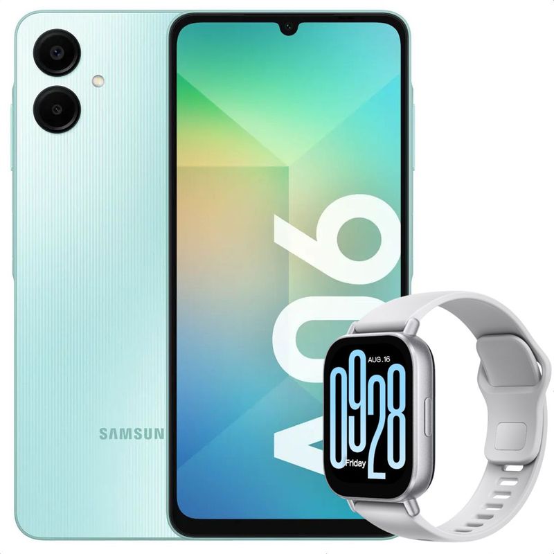 SAMSUNG - Celular Samsung Galaxy A06 128GB /4GB Verde + Watch 5 Active Slv