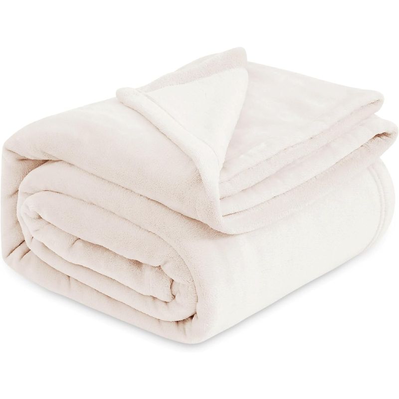 GENERICO - Cobija manta frazada piel ángel térmica unicolor Beige