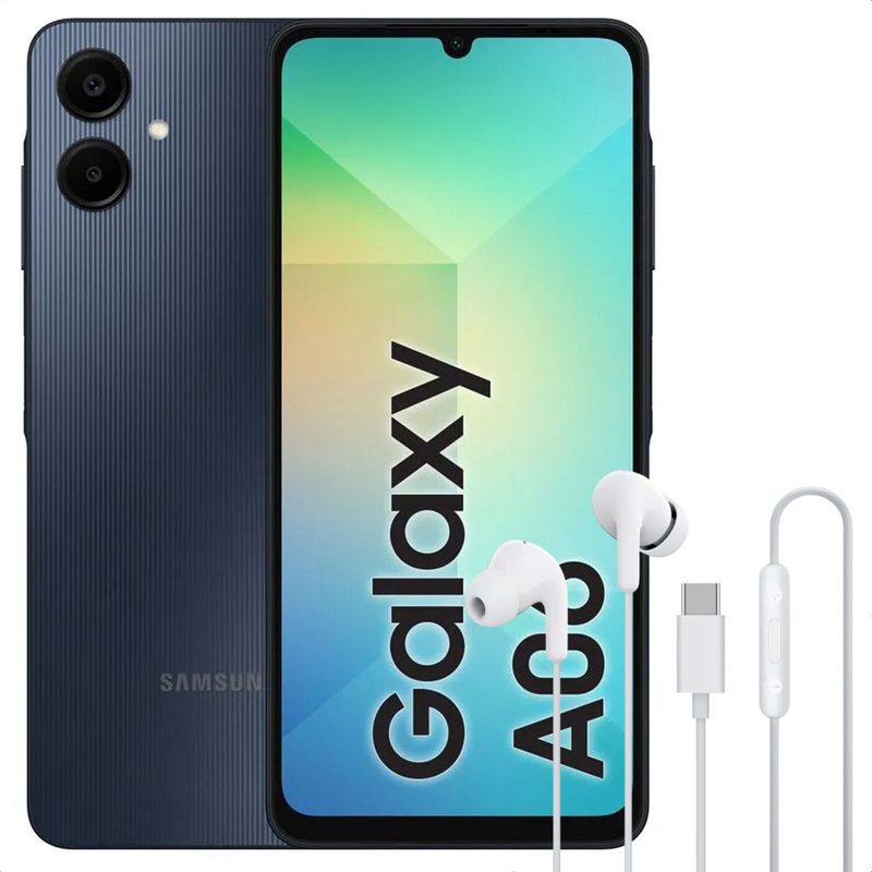 SAMSUNG - Celular Samsung Galaxy A06 128GB 4GB Blk + Audífonos Tipo C Wht