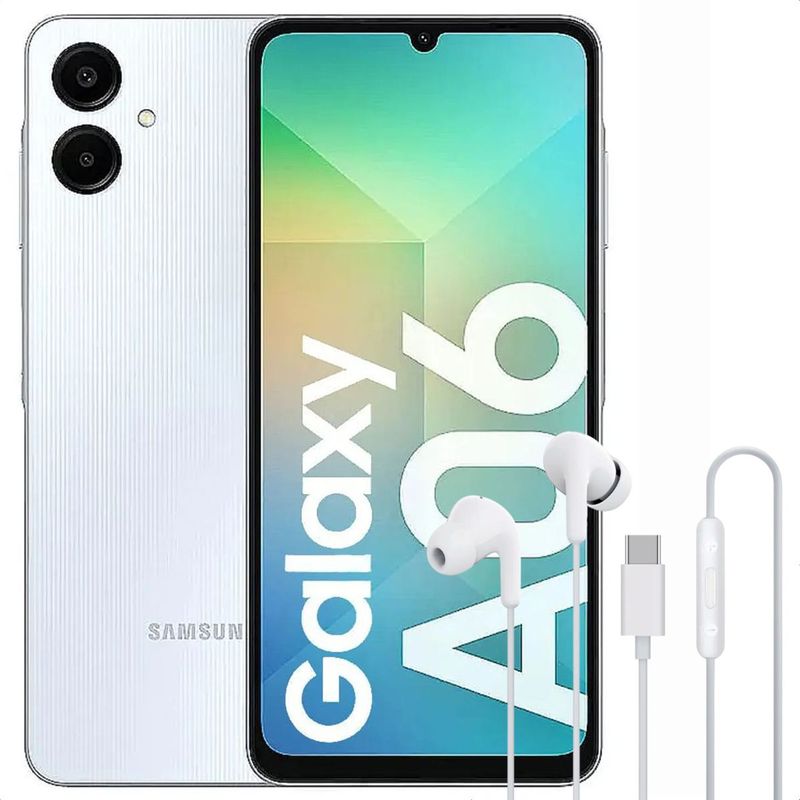 SAMSUNG - Celular Samsung Galaxy A06 128GB 4GB Azl + Audífonos Tipo C Wht