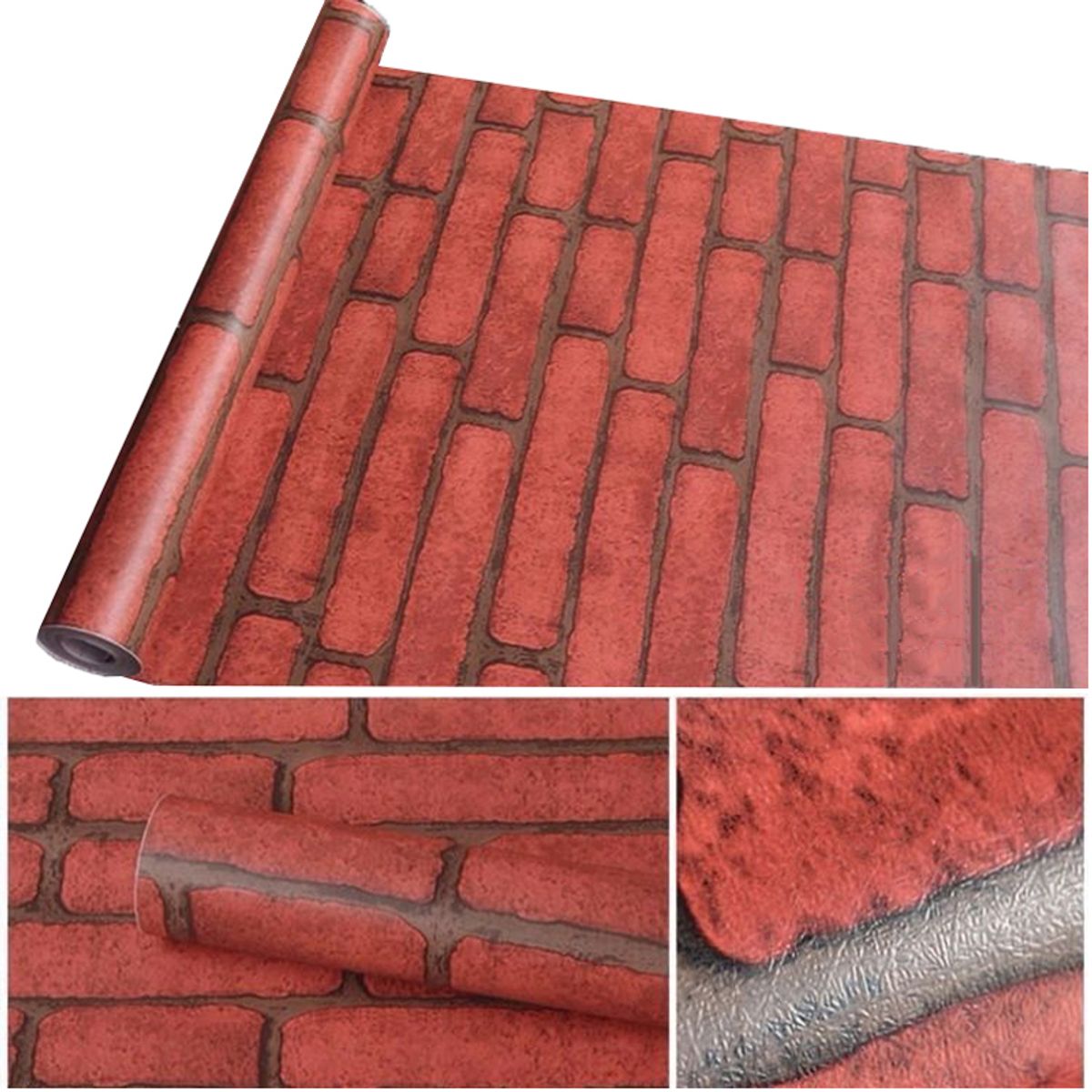 GENERAL - Papel Vinilo Adhesivo De 10 M X 45 Cm Ladrillo