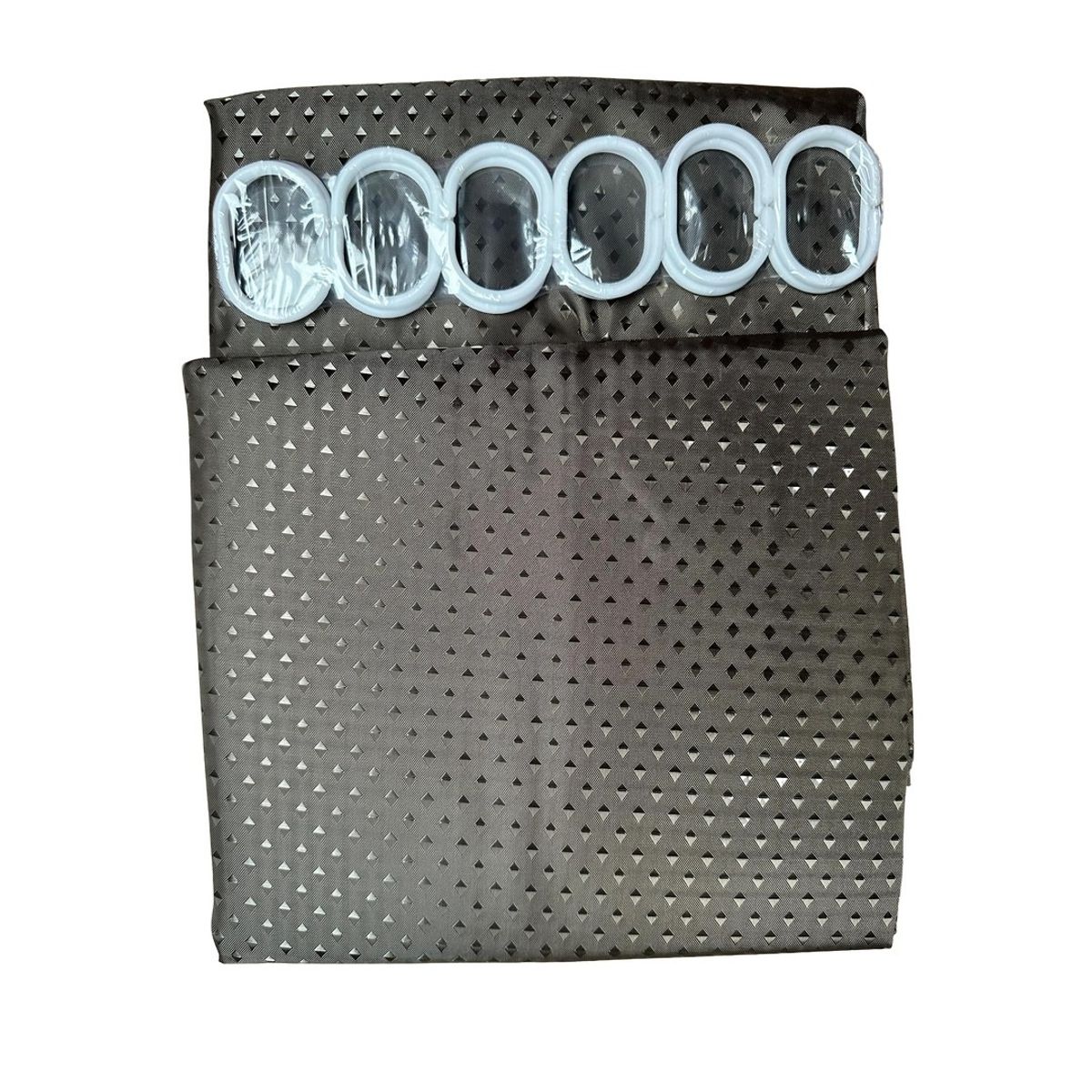 GENERICO - Cortina baño tela puntos 180X180CM Gris Oscuro