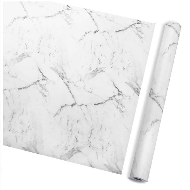 GENERAL - Papel Vinilo Adhesivo De Colgadura 10 M X 45 Cm Marmol Blanco