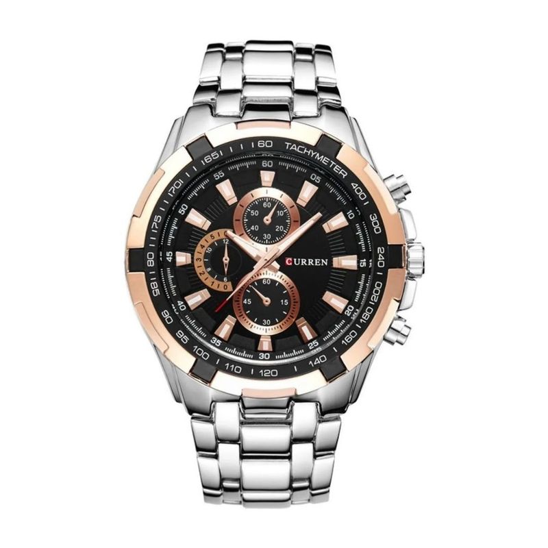 CURREN - Reloj Análogo Curren Original KRE02192001 Hombre Acero Color Plateado