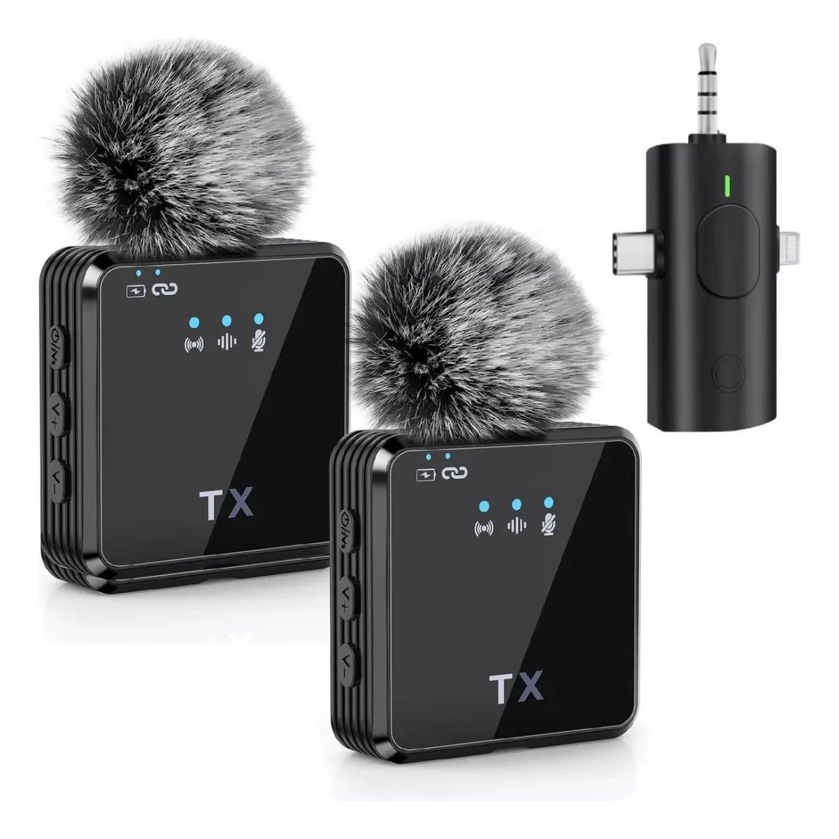 GENERICO - Micrófono Inalámbrico Solapa 3 En 1 Profesional F11-2 X2