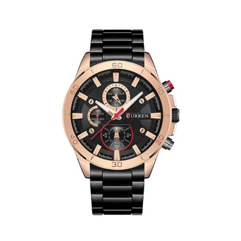 CURREN - Reloj Análogo Curren Original KREb562001 Color Negro-Oro Rosa