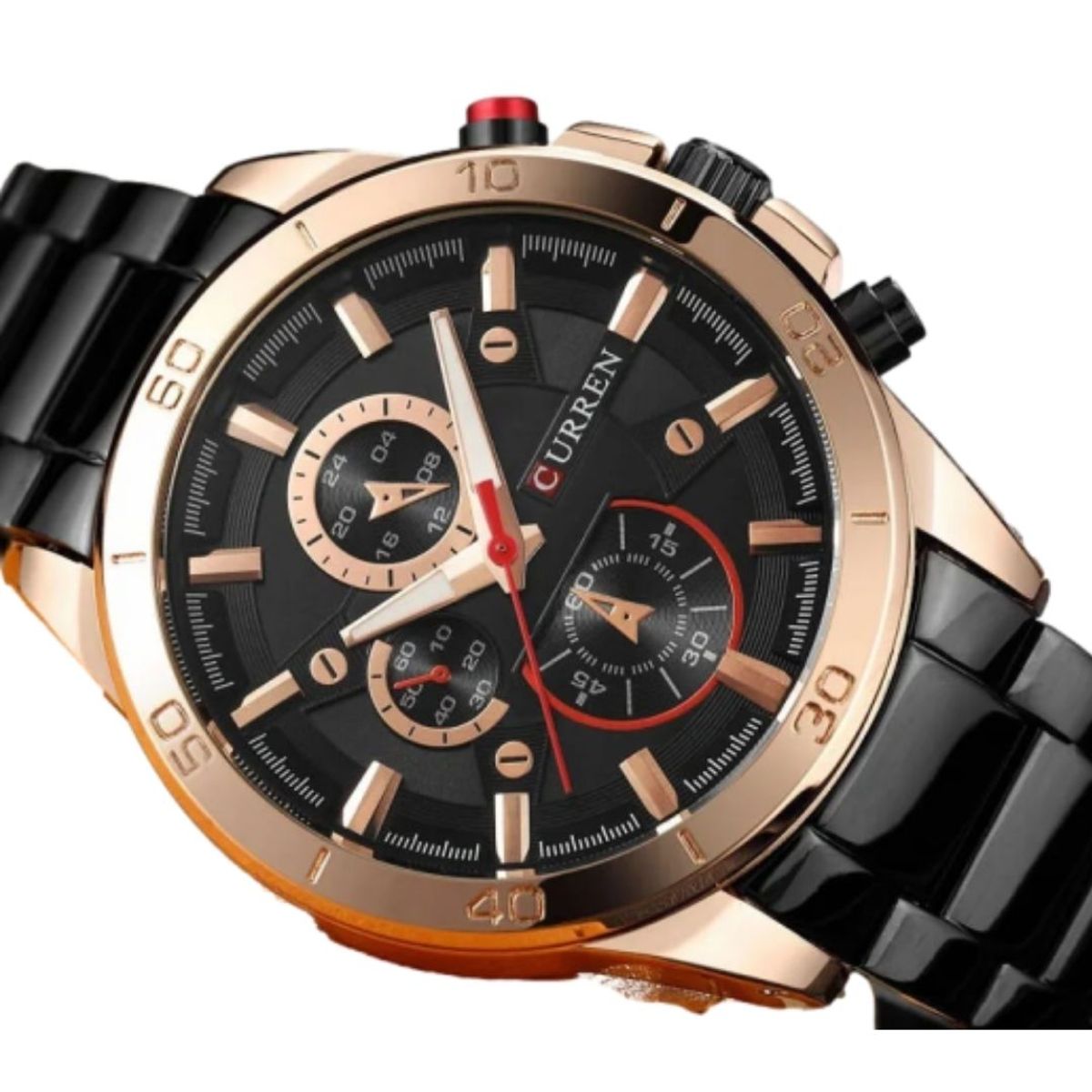 CURREN - Reloj Análogo Curren Original KREb562001 Color Negro-Oro Rosa