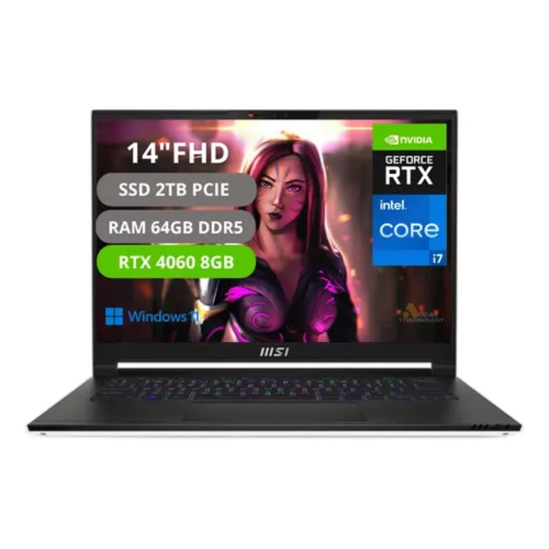 MSI - PORTATIL MSI STEALTH 14 STUDIO INTEL CORE I7 13620H RAM 64GB SSD 2TB RTX 4060 14" FHD
