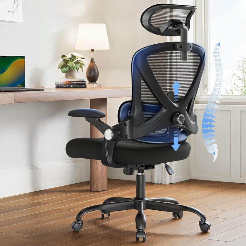 GENERICO - Silla De Oficina Ergonomica Con Soporte Lumbar Alta Negro