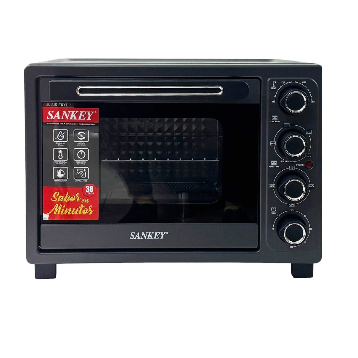 SANKEY - Horno Tostador y Freidora de Aire 6 en 1 38 Litros Sankey