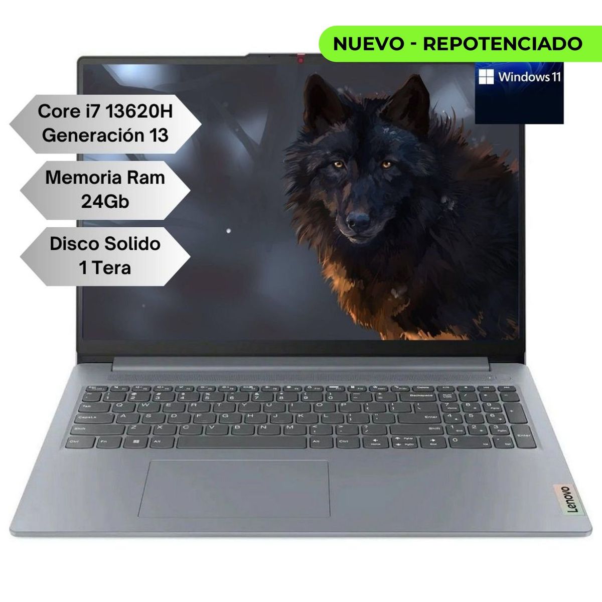 LENOVO - Portatil Lenovo Slim 3 Intel Core I7 13620H Gen 13 - Memoria Ram 24GB - 1TERA - 15" - WIN 11