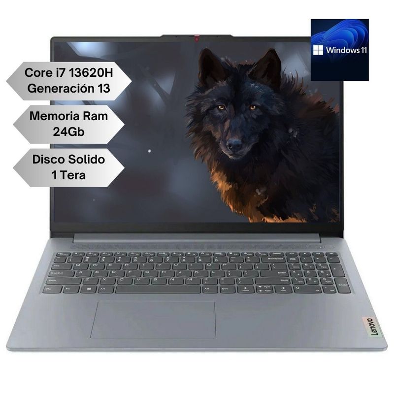 LENOVO - Portatil Lenovo Slim 3 Intel Core I7 13620H Gen 13 - Memoria Ram 24GB - 1TERA - 15" - WIN 11