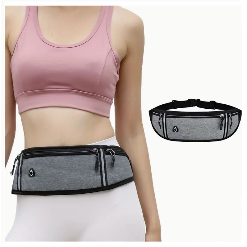 2NLF - Canguro Impermeable Bolso Deportivo Multifuncional - Correr - Gris