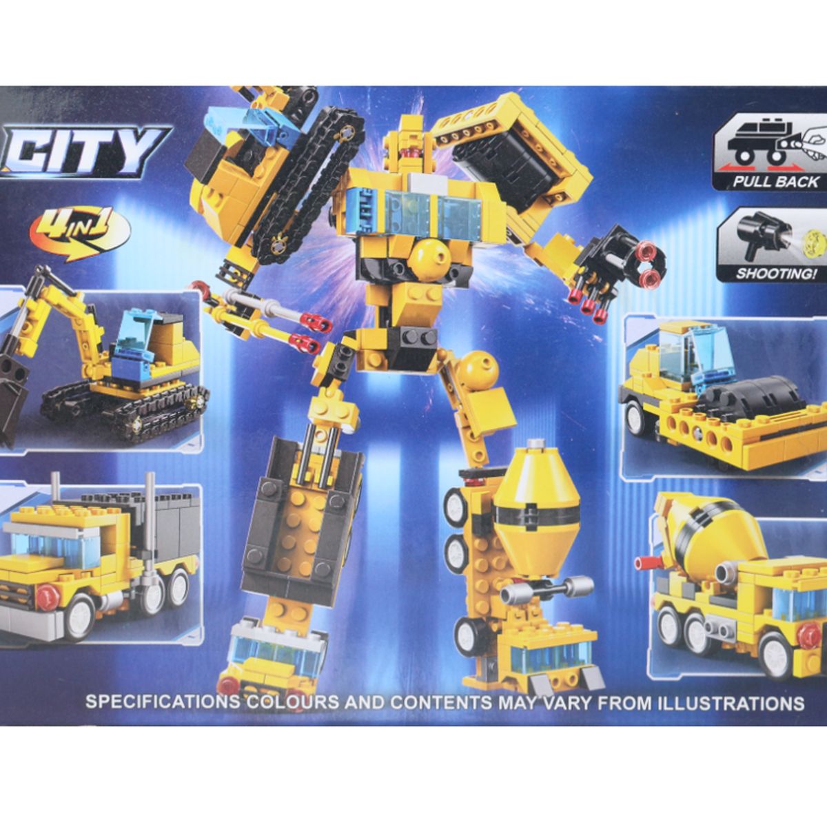 JUGUETELANDIA - Juego De Bloques Retroexcavadora 109 Piezas Caja