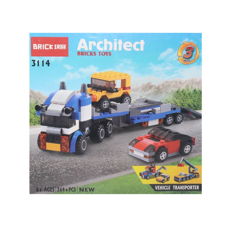JUGUETELANDIA - Juego De Bloques Vehiculo De Transporte 264 Piezas Caja