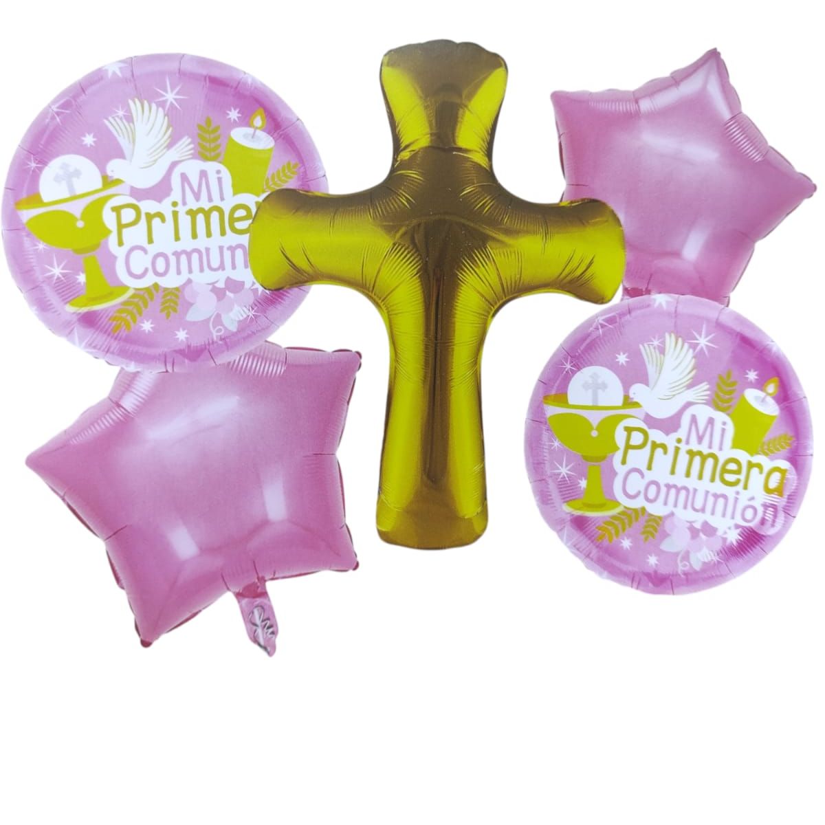 GENERICO - Globos Metalizados Mi Primera Comunion Decoracion rosa Niña