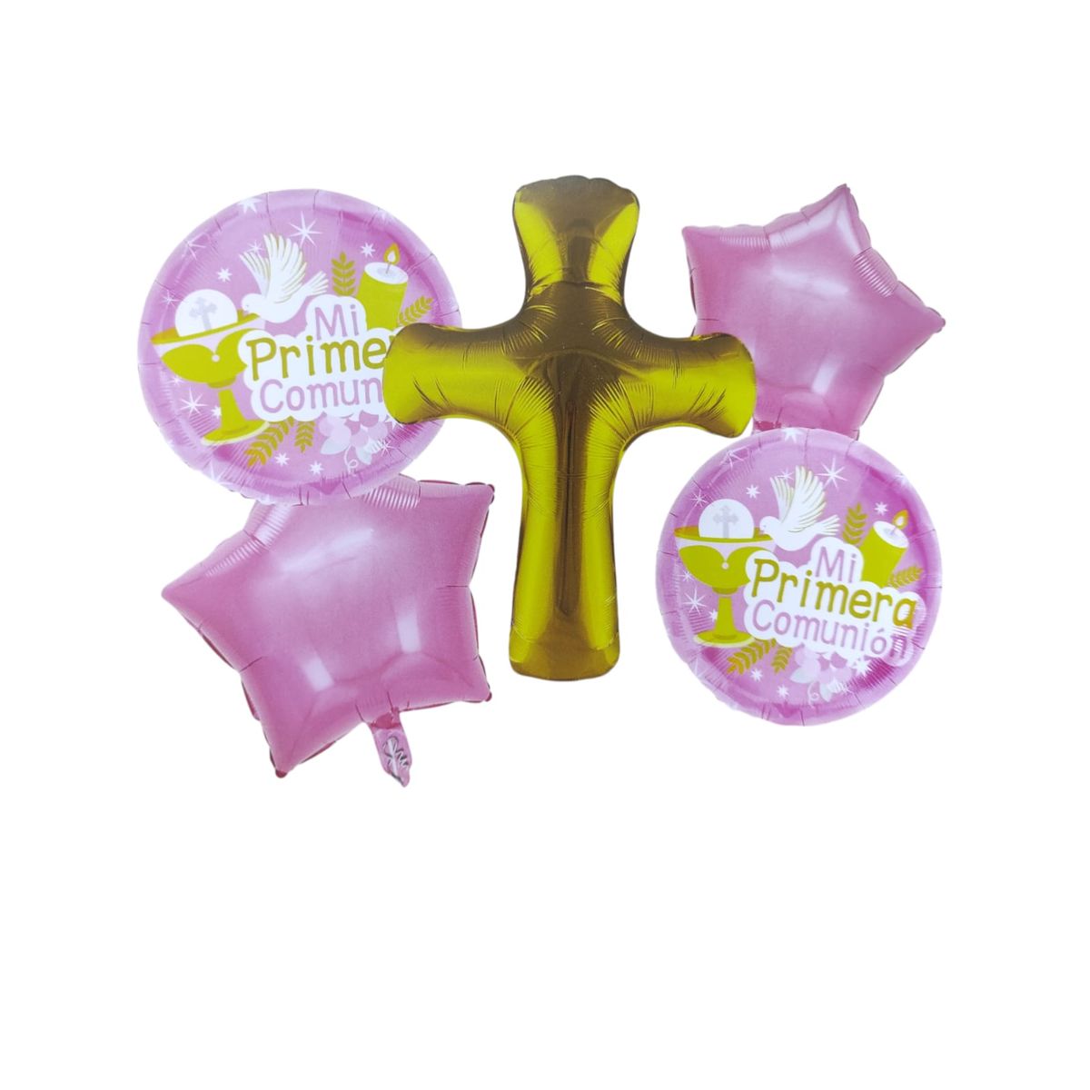GENERICO - Globos Metalizados Mi Primera Comunion Decoracion rosa Niña