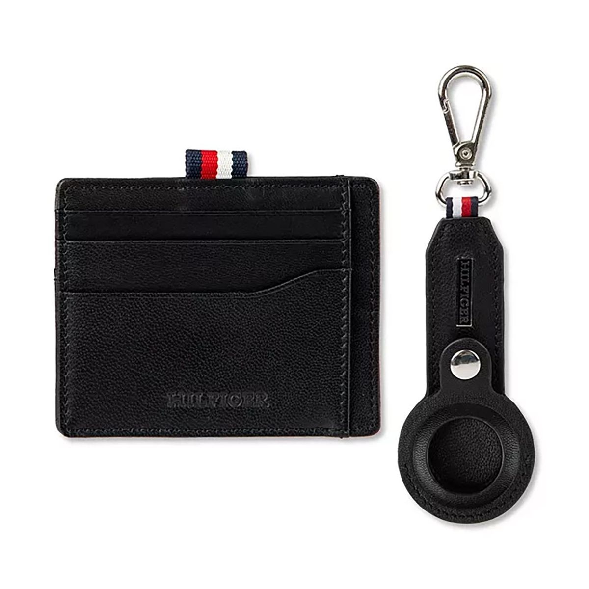 TOMMY HILFIGER - Tarjetero negro con llavero para AirTag Tommy Hilfiger